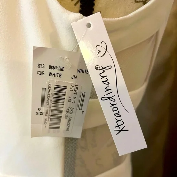 NWT Xtraordinary White Bodycon Mini Dress, Sheer Mesh Back, XL Juniors, 8 womens - Picture 8 of 16